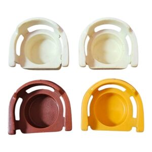 4 Vintage Fisher Price Little People Replacement Chairs White Yellow Brown